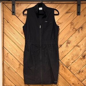 Columbia Black Sleeveless Zip-Front Dress Large